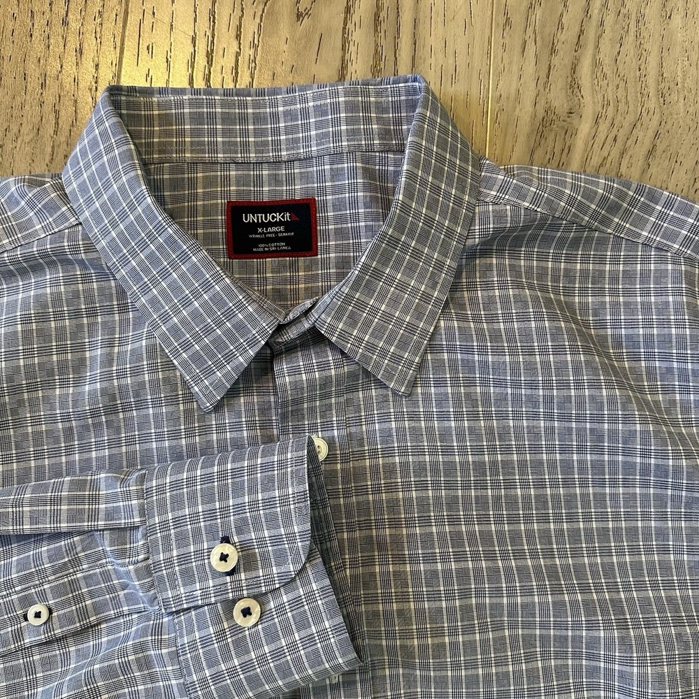 UNTUCKit Men's XLarge Plaid Wrinkle Free Button Front Shirt Preowned ERRYK-WF